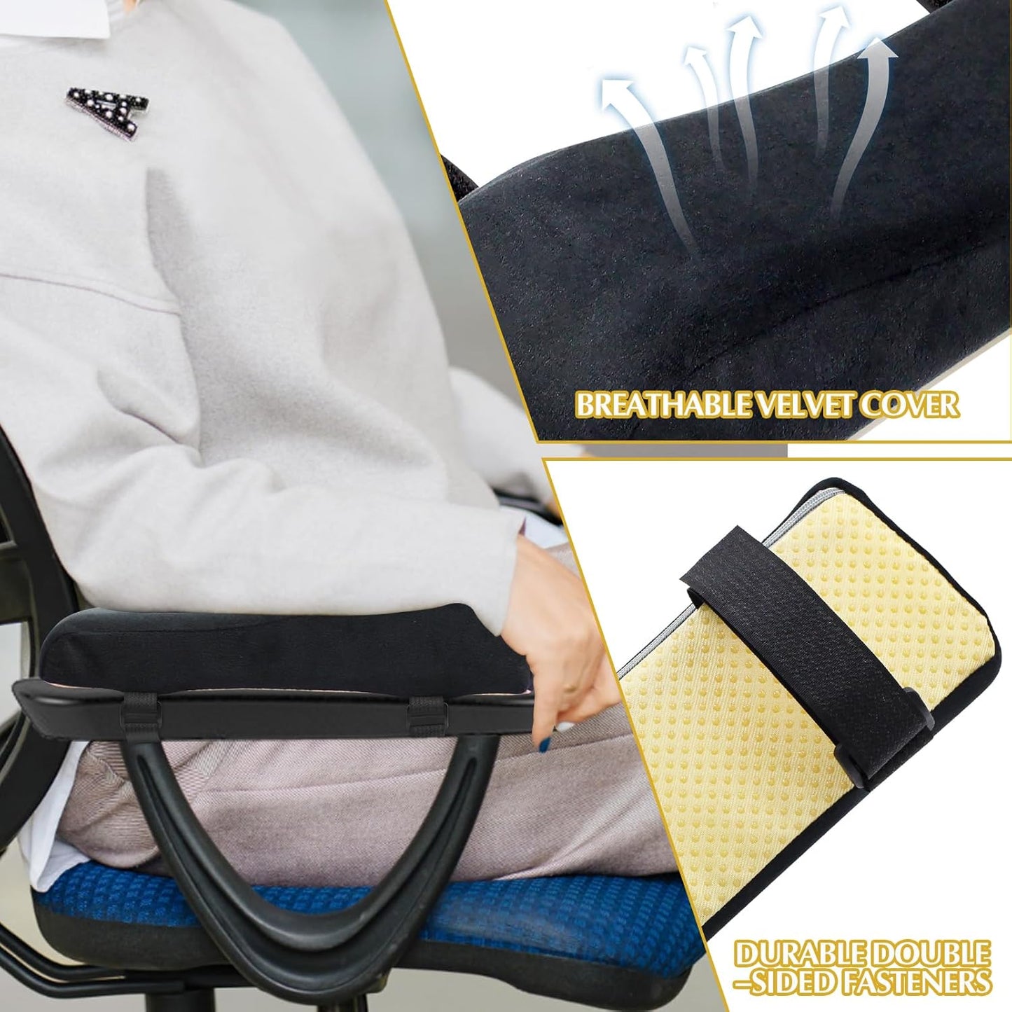 Ysks'hf Office Chair arm Pads,Ergonomic Chair Cushion Help Your arm Rest,Office Chair armrest Cover is Suitable for Computer Chair armrest Pads, Wheelchair armrest Pads(2pcs)