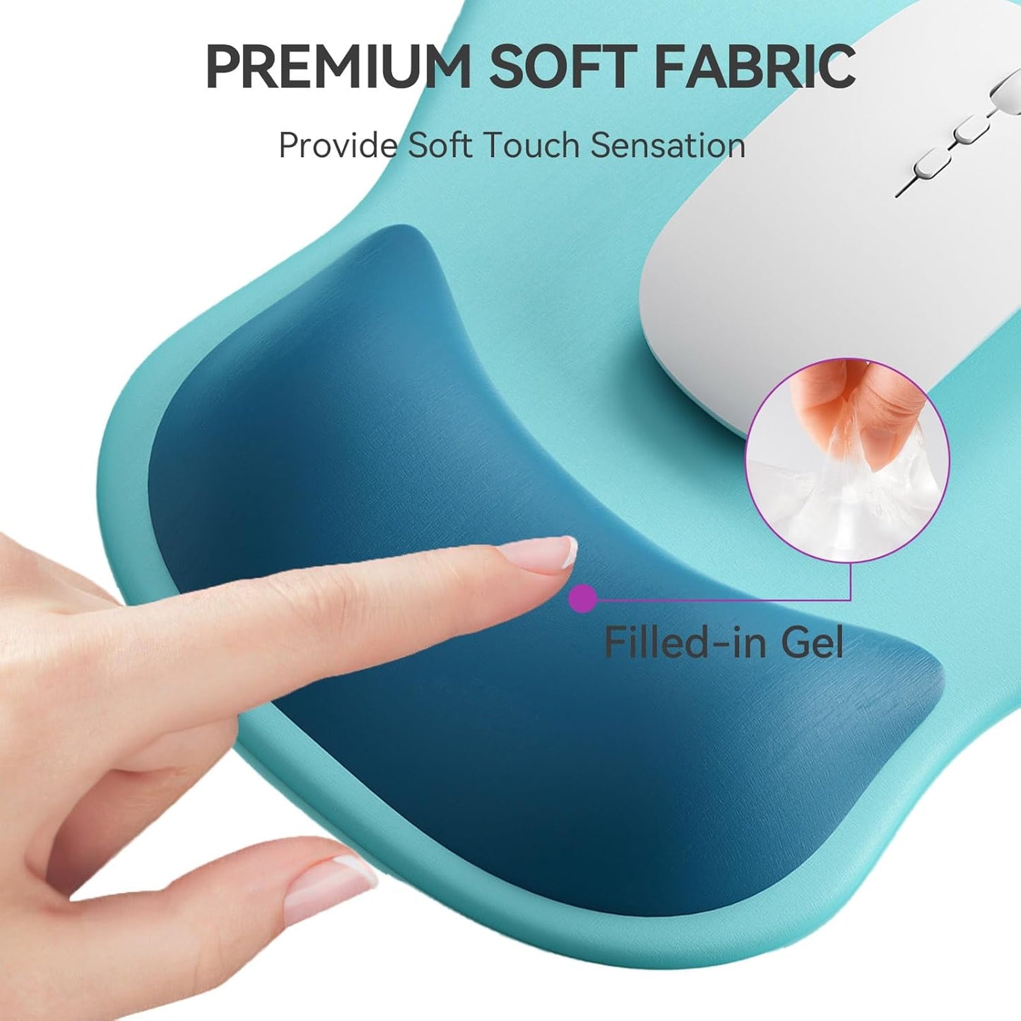 Ergonomic Mouse Pad with Wrist Rest,Cute Gel Mousepad Wrist Support - Small Mini Portable for Travel Mouse Pads for Desk Laptop,Computer,Office & Home Decor (Pink&Light Pink)