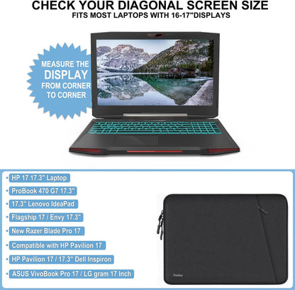 Laptop Sleeve Case 13.3 inch, Shockproof Protective Computer Cover with Accessories Pocket, Portable Laptop Bag Compatible with MacBook Air/Pro 13-13.3 inch, Compatible for MacBook Pro 14 inch, Black | Shockproof
