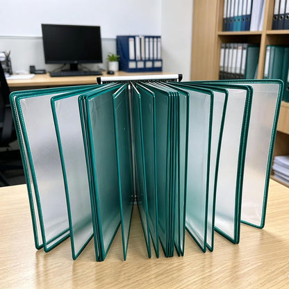 Wall Mount Reference and Display System - Wall Mount Catalog Display Rack, Wall Mounted Reference System, with 20 Easy-Load Pockets - 40 Sheet Capacity - A4 Letter Size (Green)