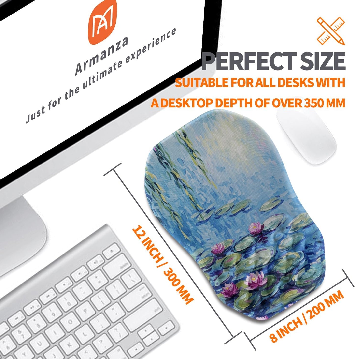 Ergonomic Slope Mouse Pad Wrist Support, Wrist Rest Mousepad for Carpal Tunnel Pain Relief with Massage Bulge and Slow Rebound Memory Foam (12x8 inch, Black)