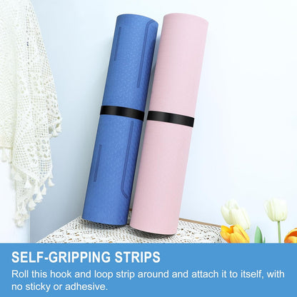 1/2in x 100ft Hook and Loop Roll | Double-Sided Strips, Self-Gripping Straps | Reusable Multi-Purpose Wrap Fasteners for Home, Office, Data Center, and More