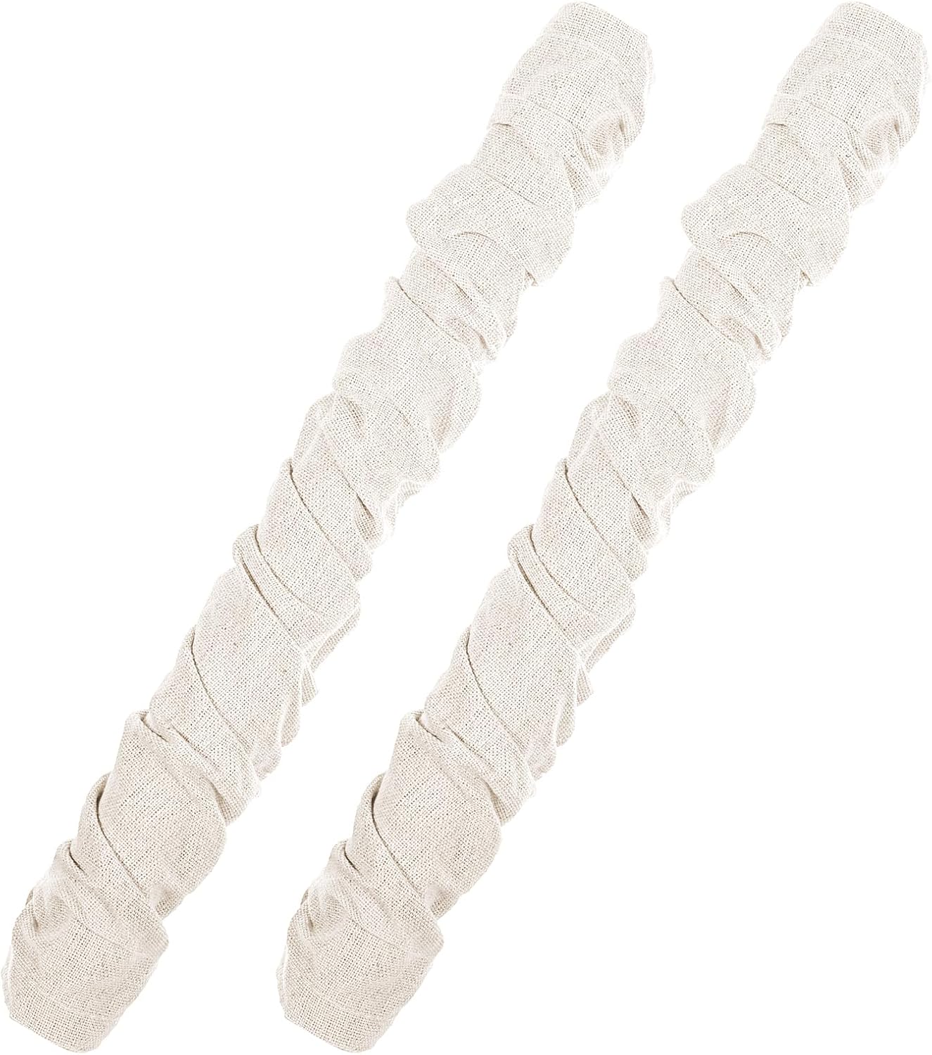 2-Pack Natural Linen Fabric Cord Cover & Chandelier Chain Sleeve – 6 Ft Wire Hider, Cable Concealer, and Light Fixture Cover for Cable Management (Bleached Linen, 2-Pack)