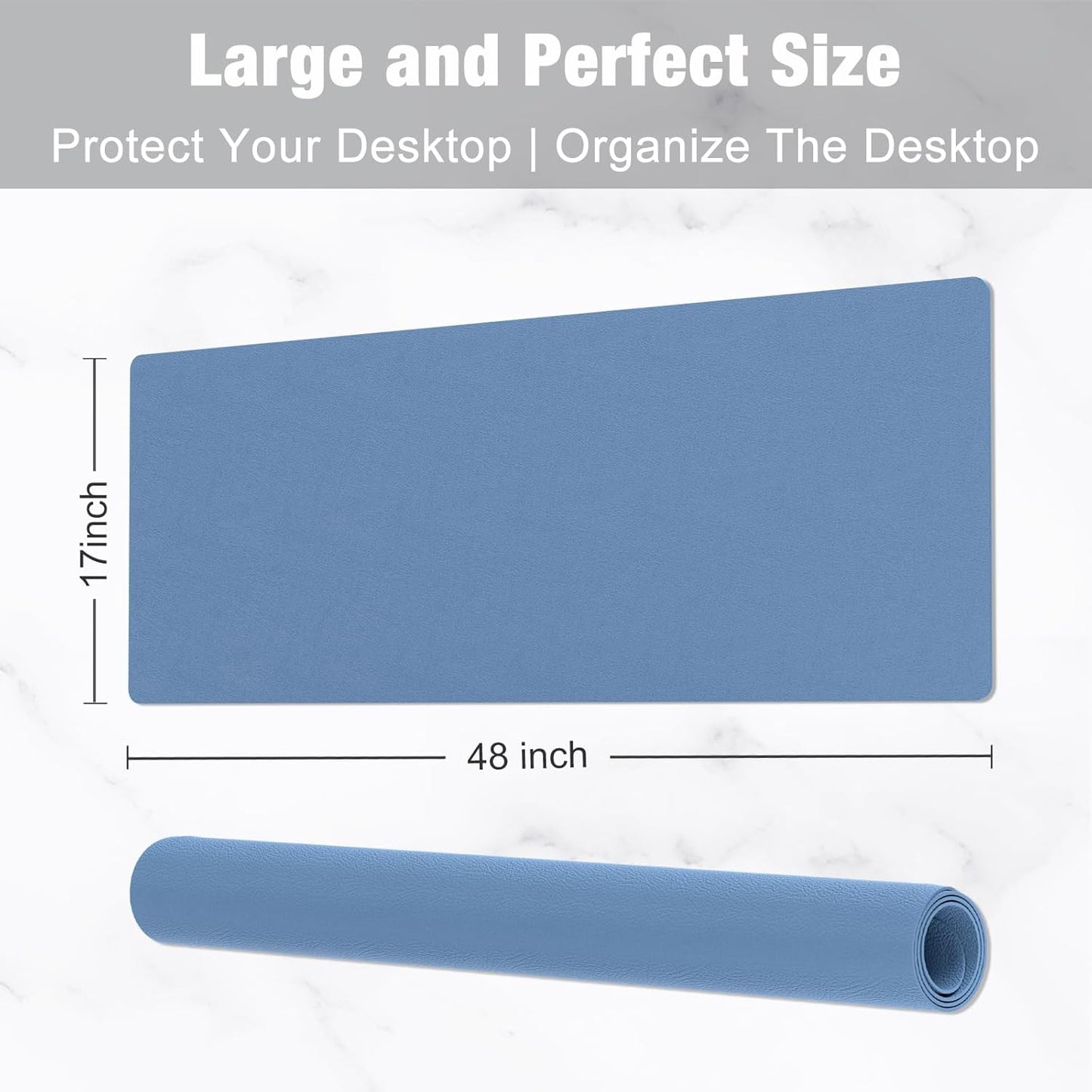 Hsurbtra Desk Pad, 23.6" x 13.8" PU Leather Desk Mat, M Extended Mouse Pad, Waterproof Desktop Blotter Protector, Non-Slip Ultra Thin Small Laptop Keyboard Writing Mat for Office Home, Pink