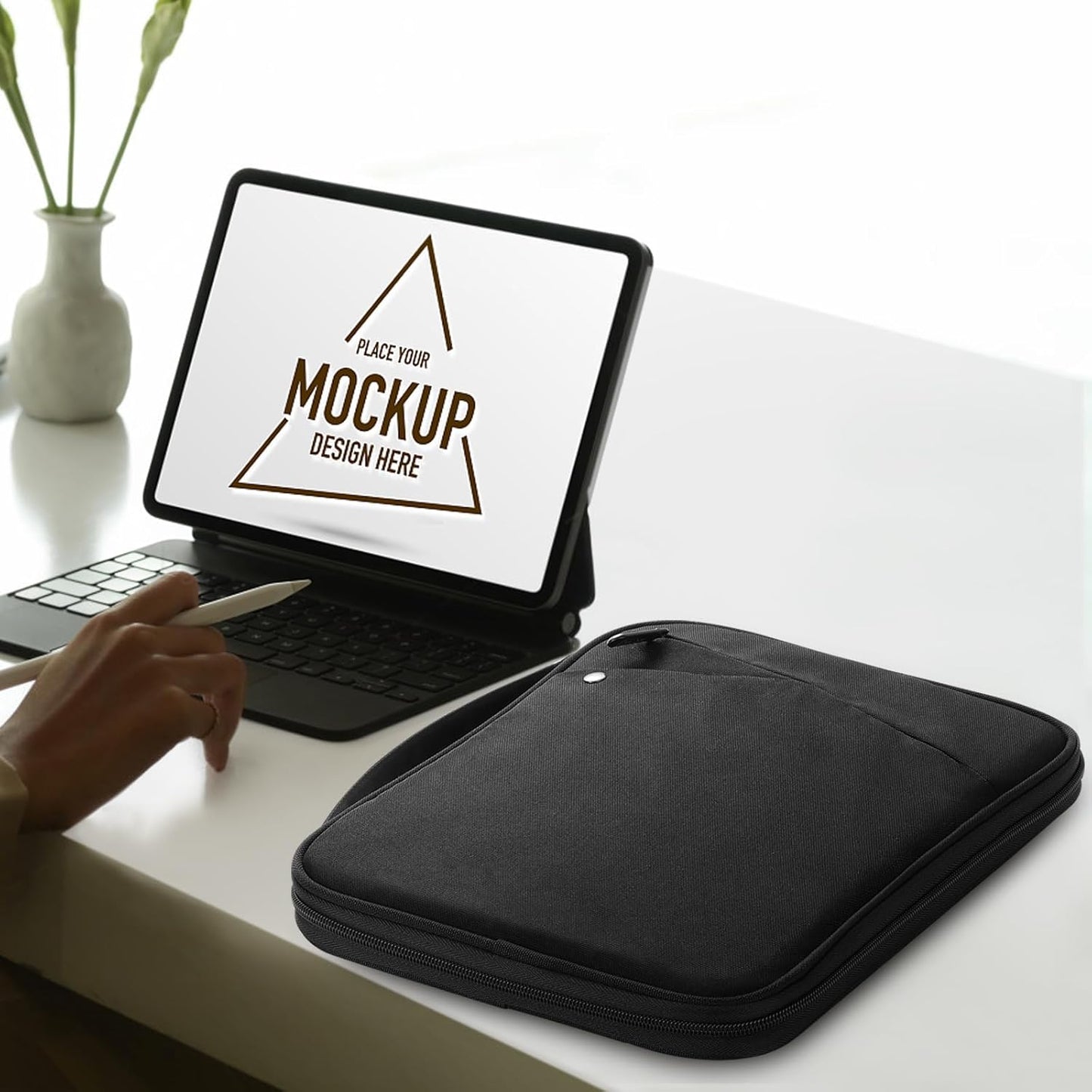 MoKo 9-11 Inch Tablet Sleeve Carrying Case with Handle, Padded Protective Travel Bag for New 11-inch iPad Air 4 2026/Pro M5/ A16, iPad 10th/Air 5/4th 10.9, i-Pad 9/8th 10.2,Tab S9/S8 11, Black