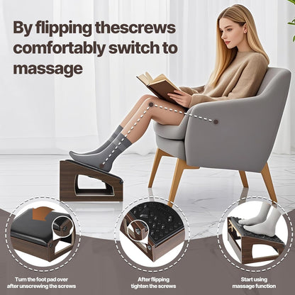 Ergonomic Foot Rest, 4 Adjustable Height Foot Stool,Footrest Under Desk， Soft Cushions,Foot Rest Office,Improving Posture, Promoting Blood Circulation（Natural）