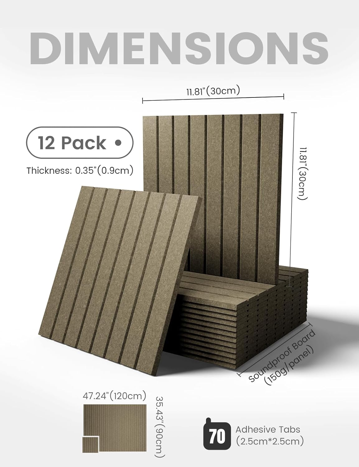 Fluxynara Large Felt Bulletin Board 48" x 36" Cork Board Alternative-12 Pack with 70 Safe Removable Adhesive Tabs, Cork Boards for Walls Cork Board for Home Office Classroom Pin Board (Oatmeal)