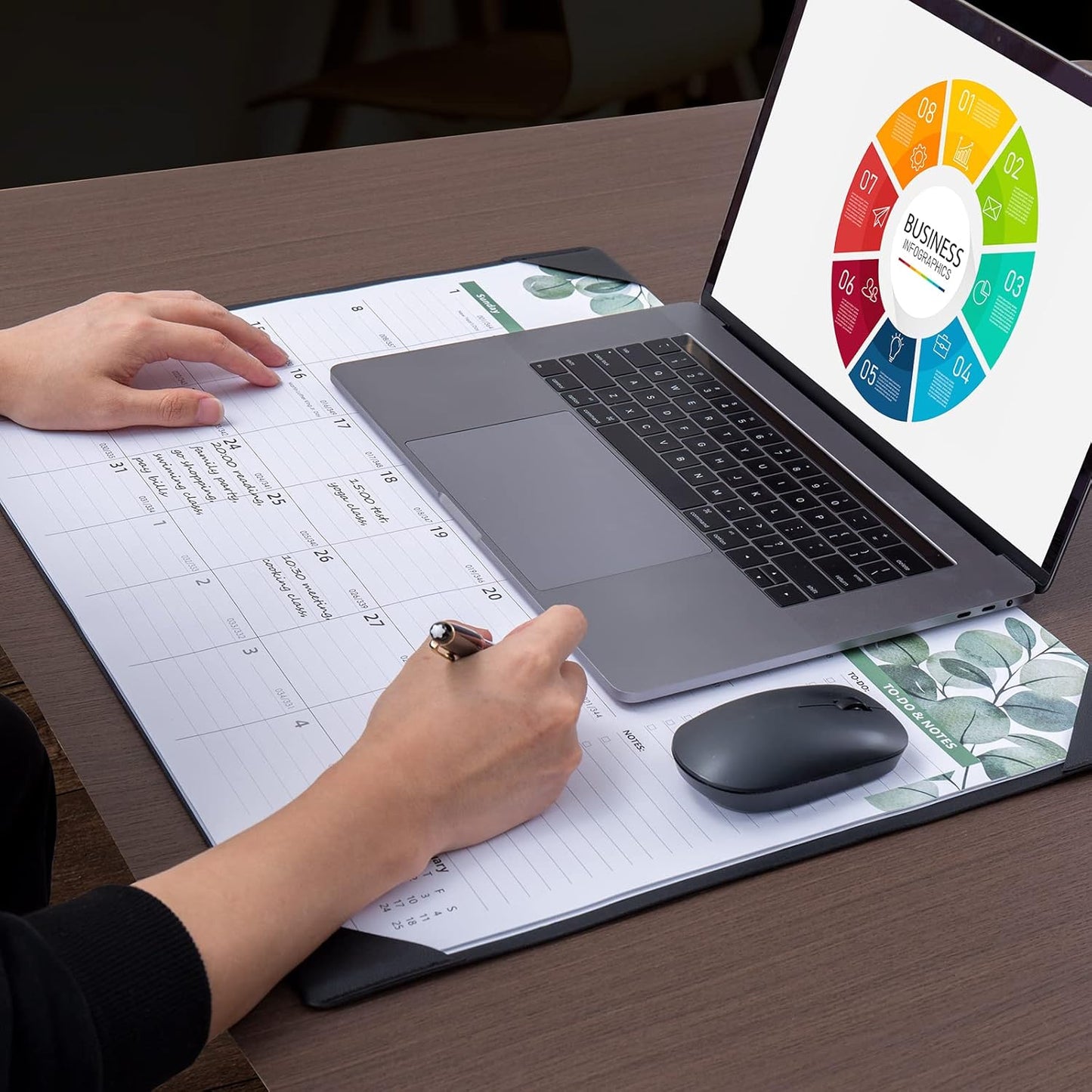 Large Desk Calendar 2026 with Desktop Mat, Cabbrix Desk Pad Calendar 22 x 17 Inch Covering January 2026 to June 2027, Desk Blotter Calendar 2026 for Home School and Office