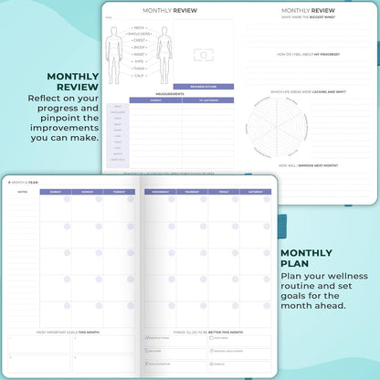 Clever Fox Fitness & Food Journal – Nutrition & Workout Planner for Women & Men – Diet & Gym Exercise Log Book with Calendars, Diet & Training Trackers - Undated, A5 Size, Hardcover (Forest Green)