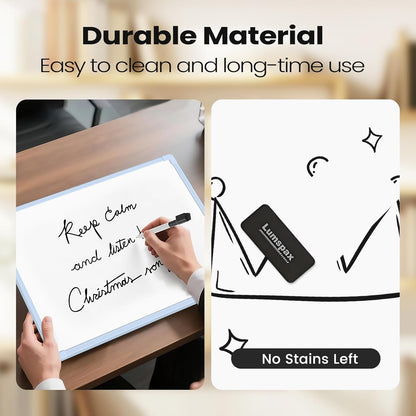 Small Dry Erase Board for Wall, 16" x 12" Double-Sided Hanging Whiteboard, Magnetic White Board with 4 Markers, 4 Magnets and 3 Mini Sticky Notes, Portable Whiteboard for Kids, School, Home, Office