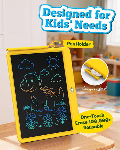 Bravokids 12 Inch LCD Writing Tablet for 3 Year Olds - Electronic Drawing Pad and Doodle Board as Educational Birthday Gifts for Girls and Boys (Pink)