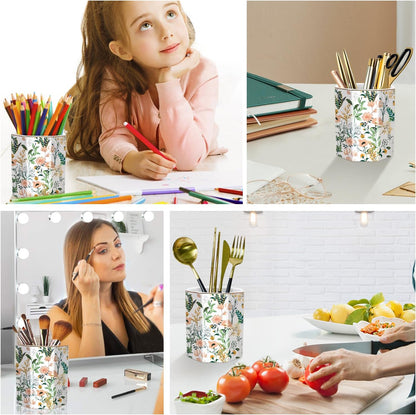 Pen Holder, Pencil Holder for Desk, Marble Desk Organizer Cute, Durable Ceramic Pencil Cup, Decorative Makeup Brush Holder Cup, Stationery Holder for Office, Home, Gray Marble