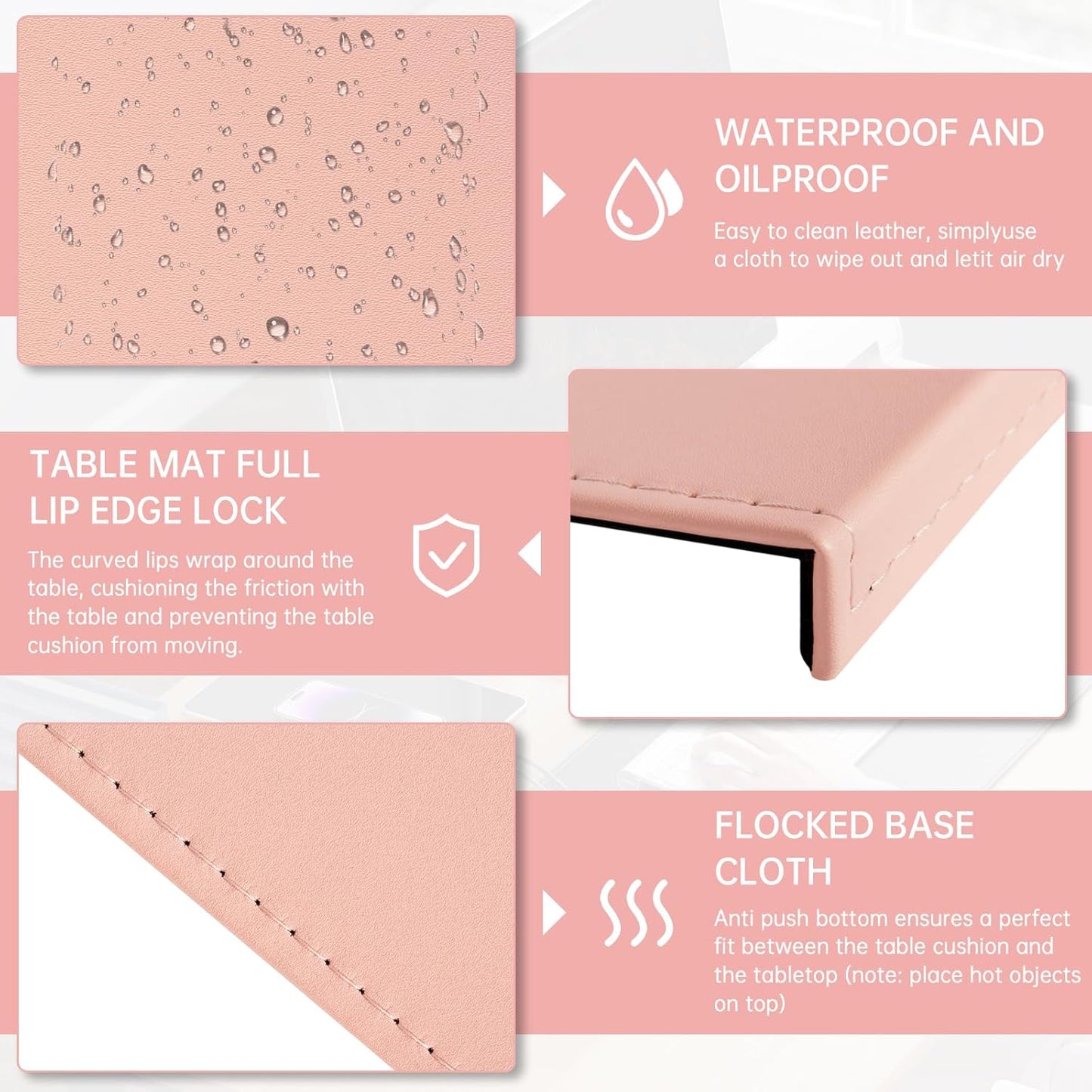 AKOZLIN 35.4"x 18.9" Soft PU Leather Surface Office Desk Mouse Mat Anti-Push Pad with Full Grip Fixation Lip Table Blotter Edge-Locked Protector