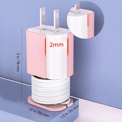 4-Pack 2 in 1 Silicone Charger Protector with Cord Wrap, iPhone Silicone Power Adapter Case, Snapback Charger Winder, Compatible with 18W/20W - 1.65 x 1.1 inches
