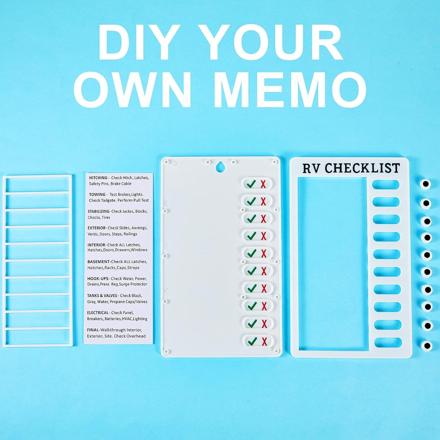 Zonon 2 Pack Rv Checklist Board to Do List Boards Plastic Chore Chart Memo Checklist Boards with Slider Portable Daily Affairs Detachable Schedule Planner for Home Office Check Items Accessories