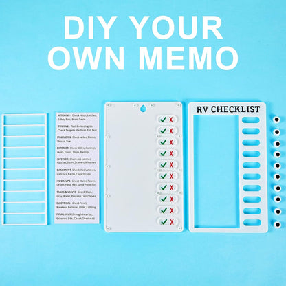 Zonon 2 Pack Rv Checklist Board to Do List Boards Plastic Chore Chart Memo Checklist Boards with Slider Portable Daily Affairs Detachable Schedule Planner for Home Office Check Items Accessories