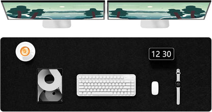 Hsurbtra Desk Pad, 23.6" x 13.8" PU Leather Desk Mat, M Extended Mouse Pad, Waterproof Desktop Blotter Protector, Non-Slip Ultra Thin Small Laptop Keyboard Writing Mat for Office Home, Pink