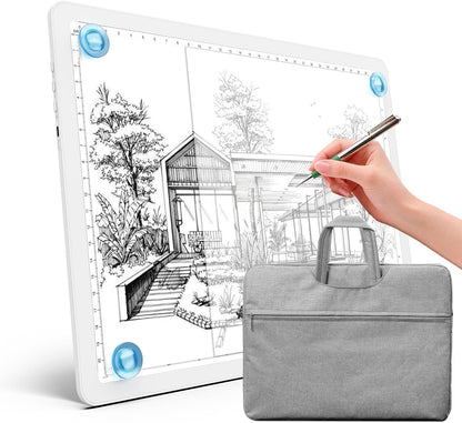 Heanolier A4 LED Copy Board Light Tracing Box,Super Bright Magnetic Light pad with Side physical Buttons,Adjustable Corded Light Table for Tattoo Transferring,Drawing, Light Board for Diamond Painting