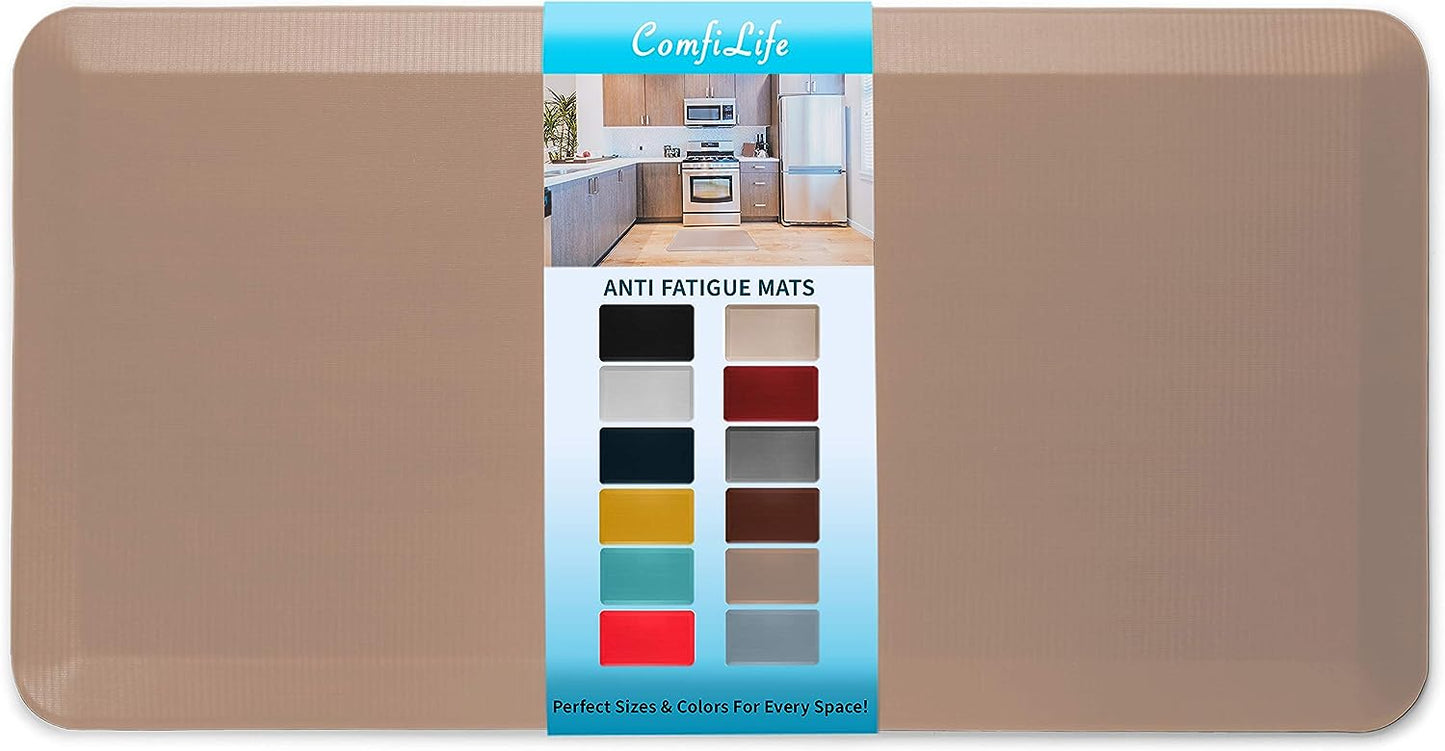 ComfiLife Anti Fatigue Floor Mat – 3/4 Inch Thick Kitchen Mats for Floor, Standing Desk Mat, Kitchen Rug – Comfort at Home, Office – Durable – Stain Resistant – Non-Slip Bottom (20" x 32", Black)