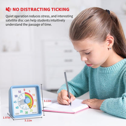 Secura 60-Minute Visual Timer for Kids, Time Clocks, Countdown Timer for Office Kitchen, Classroom Timer for Kids, Silent Time Management Tool (Navy Blue & Navy Blue)