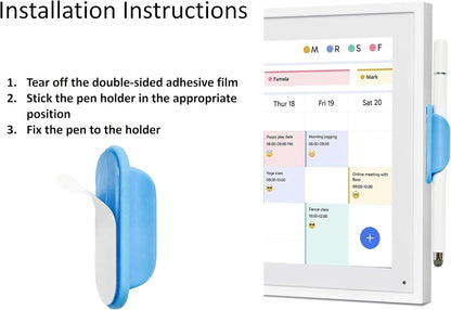 2Pcs Stylus and Mount for Skylight Calendars 15/27 Inch/Nintendo Switch 2/Switch Lite, 2in1 Dual Tip Pen for Skylight Calendar Accessories Magnetic Suction Pen Cap (2*Stylus+Holder White)