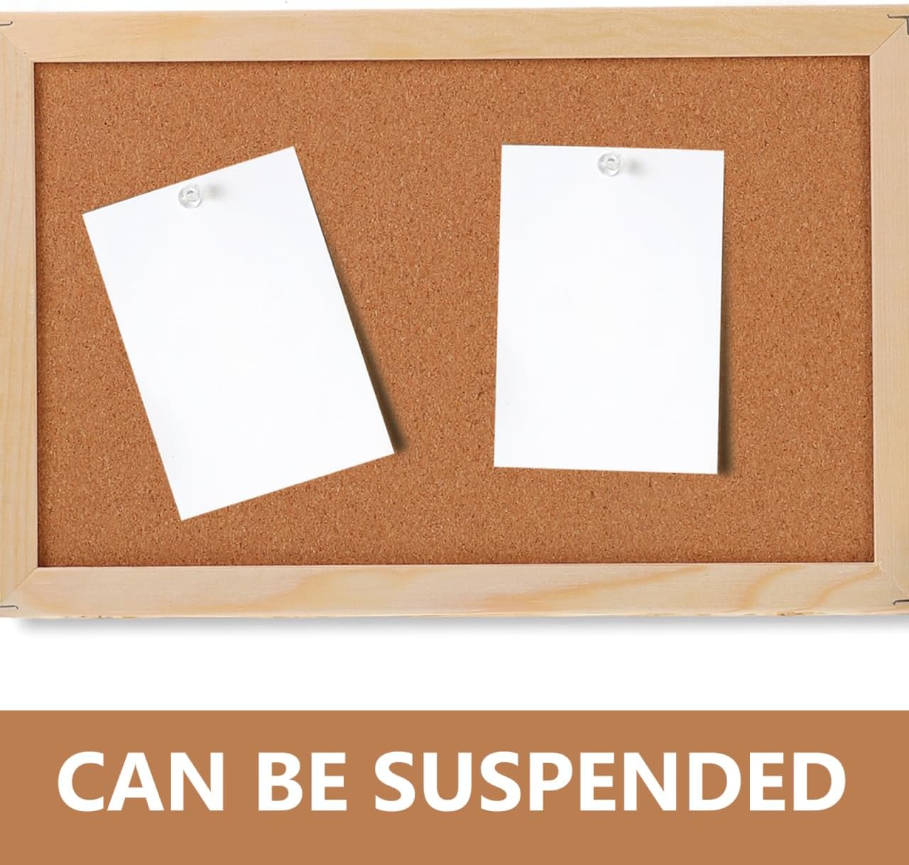 MAGICLULU Double-Sided Cork Bulletin Board with Wooden Frame Wooden Message Board with Easel Stand for Notes, Photos and Displays 11.81x7.87 Inch