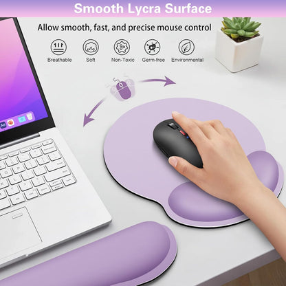 Ergonomic Keyboard Wrist Rest, Mouse Pad with Wrist Rest Anime, Cat Gaming Mousepad with Wrist Support, Memory Foam Wrist Rest Set for Computer Keyboard, Funny Cute Office Desk Accessories