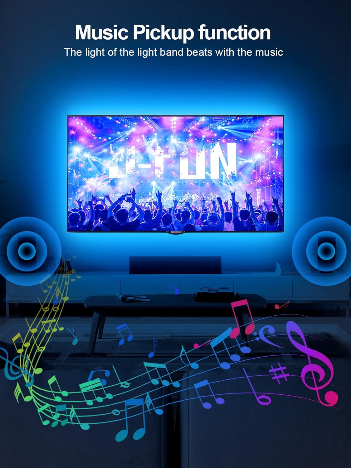 KANTUTOE LED Lights for TV, 16.4ft LED Lights for 45-75 Inch TVs, RGB TV Backlight Behind, Music Sync Bluetooth APP & Remote Control Strip Lights USB Powered for Bedroom, Gaming, Home Décor