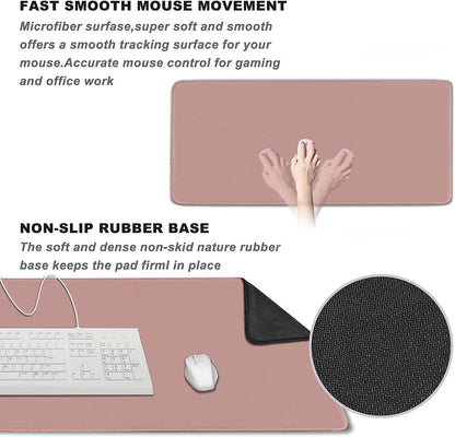 Large Gaming Mouse Pad, XXL Extended Computer Keyboard Mouse Mat with Stitched Edges, 31.5" x 15.7" Non-Slip Waterproof Rubber Base Office Big Long Mousepad for Work, Game, Office, Home, Black