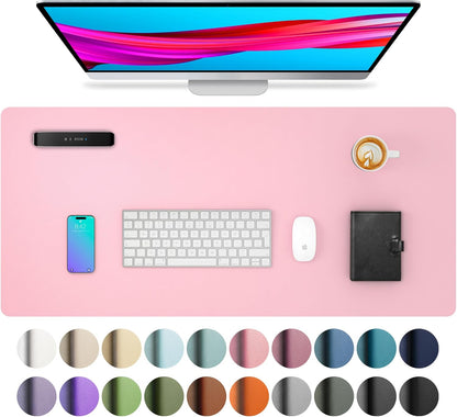 Aothia Leather Desk Pad Protector, Mouse Pad, Office Desk Mat, Non-Slip PU Leather Desk Blotter, Laptop Desk Pad, Waterproof Desk Writing Pad for Office and Home (Black,36" x 17") - Colors A