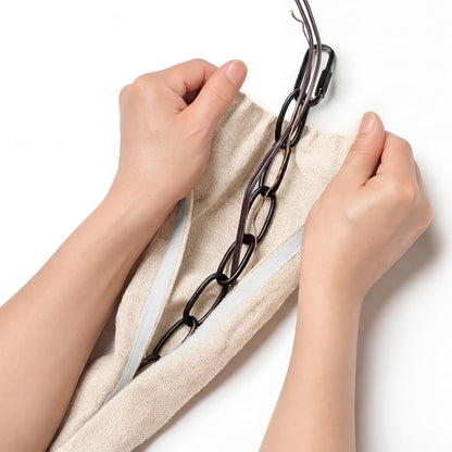 Tegeme 6 Pack Fabric Cord Cover for Electric Wire Chandelier Chain Cover Swing Chain Linen Shade with Hidden Hook Loop Closure Natural Sleeves for Chandelier Wires Cable Lamp Swing 2×5.3ft, 4×2.6ft