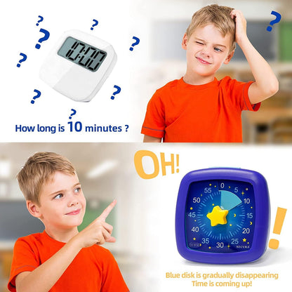 Secura 60-Minute Visual Timer, Silent Study Timer for Kids and Adults, Time Clocks, Time Management Countdown Timer for Teaching (Black & Cloud)