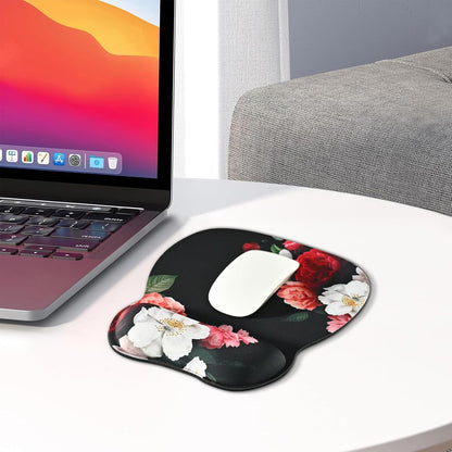 EooCoo Ergonomic Mouse Pad with Wrist Support, Mousepad with Memory Foam Wrist Rest and Non-Slip Base for Computer, Cafe, Home & Office, 9.64 x 8.26 in Office Desk Accessories