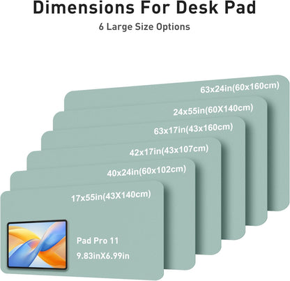 Aothia Leather Desk Pad Protector, Mouse Pad, Office Desk Mat, Non-Slip PU Leather Desk Blotter, Laptop Desk Pad, Waterproof Desk Writing Pad for Office and Home (Brown,23.6" x 13.7") - Colors A