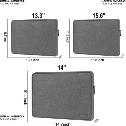 Laptop Sleeve 15.6 Inch, Shockproof Protective Traveling Computer Case, Water Resistant Portable Laptop Carrying Bag Compatible for Lenovo, HP, Dell, Asus,MacBook, Notebook, Black