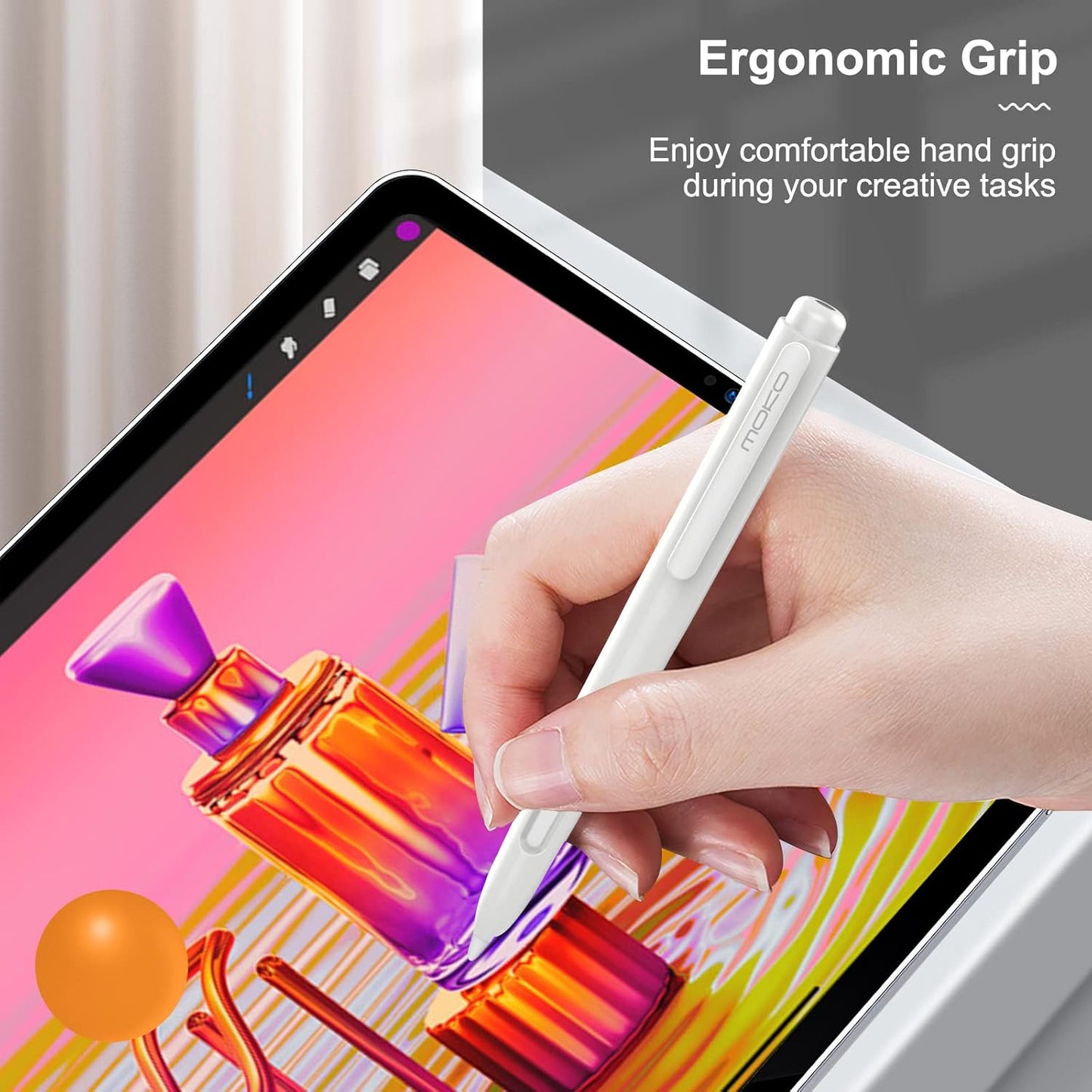 MoKo Holder Case Compatible with Apple Pencil 2nd Generation, Retractable Protective Apple Pencil Cover with Sturdy Clip, Hard PC Apple Pencil Case, Support Double-Tap, Dark Purple