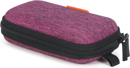 Earphone Earbud Carrying Case Holder - Lightweight Mini Universal Storage Pouch Bag for Wired Earbuds, Airpods, Bluetooth Headset, Wall Charger Adapter, USB Cable, Cell Phone Accessories - Pink
