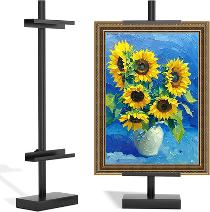 Adjustable Tabletop Easel Stand, Picture Easels for Display Up to 29" H, Metal Picture Frame Holder Stand Table for Art, Photo (Gold)