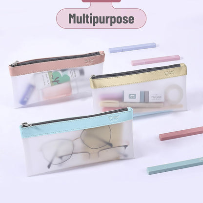 Mr. Pen- Clear Pencil Pouch, 8.50"x4.25", 3 Pack, Durable TPU Material, Medium Water-Resistant Pencil Bags with Smooth Zipper, Multipurpose Clear Pouch for Stationery, School, Office, Travel Supplies