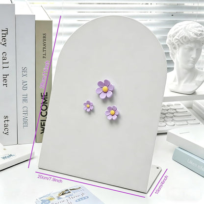2 Pack Magnetic Bulletin Board with Stand, Magnetic Board, Magnet Board, Metal Tabletops Memo Photos/Souvenir Display Board Magnet Desk Display Stand for Home School Office Kitchen Decoration