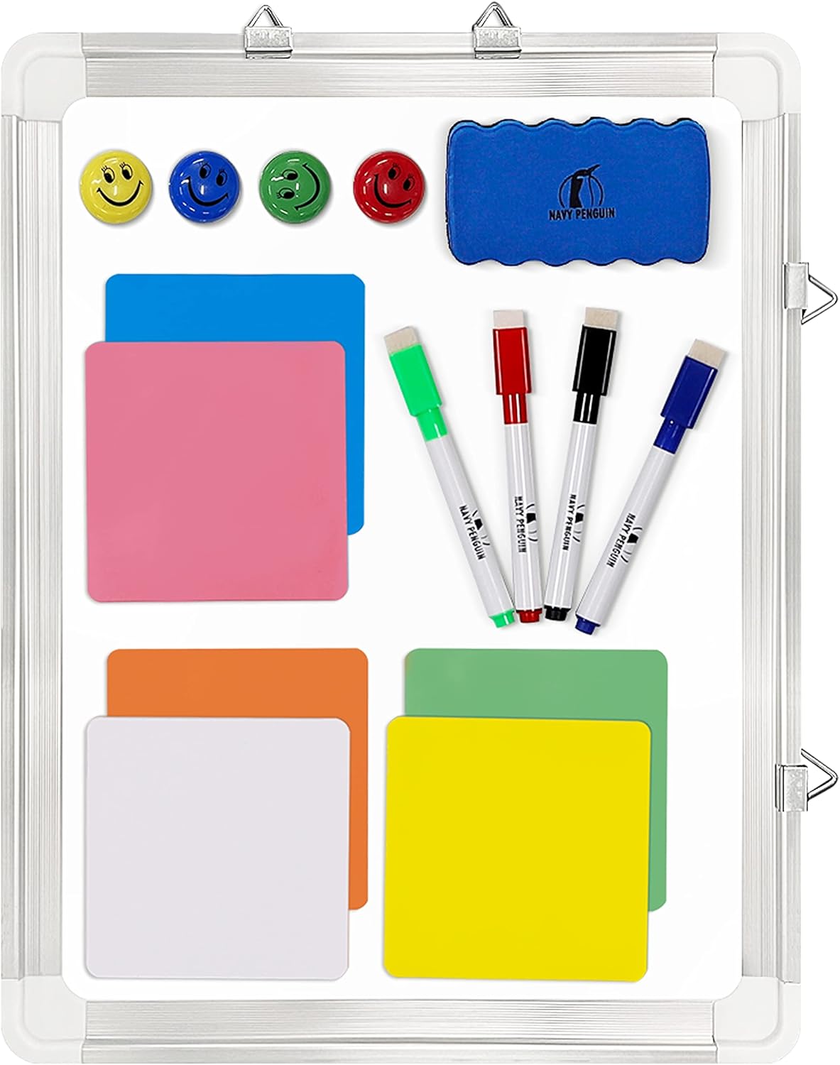Whiteboard Set - Dry Erase Board 24 x 24 in with 1 Magnetic Eraser, 4 Dry Wipe Markers, 4 Magnets and 6 Magnetic Labels - Wall Hanging Reminder Kanban White Board for Home and Office (24x24 inch)