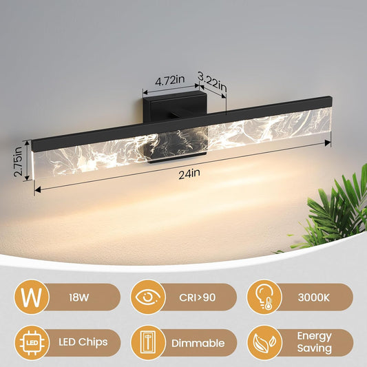 AIJIASI 39-Inch Brushed Gold Vanity Light Fixture, 28W Dimmable LED Modern Light Bar for Bathroom Mirror, Restroom, Bedroom (3000K)