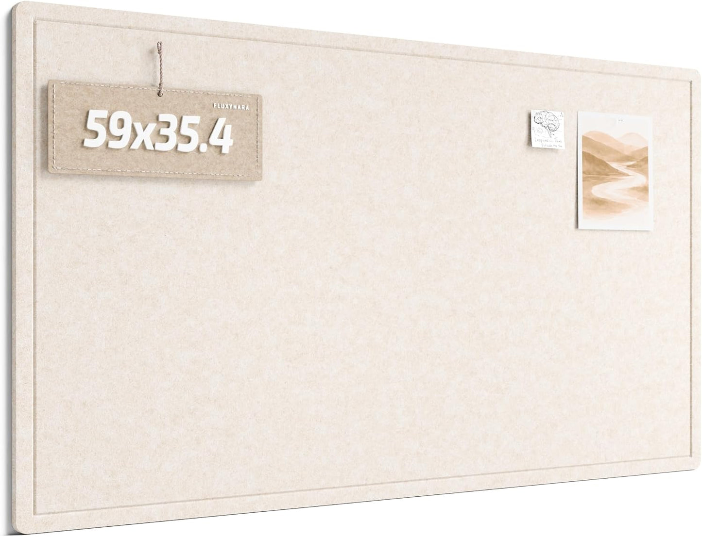 Fluxynara Bulletin Board, 23.6" x 17.5" Cork Board Alternative with 12 Safe Removable Adhesive Tabs, Foldable Felt Pin Board for Home Office, Classroom, Bedroom,Entryway for Walls—Sage