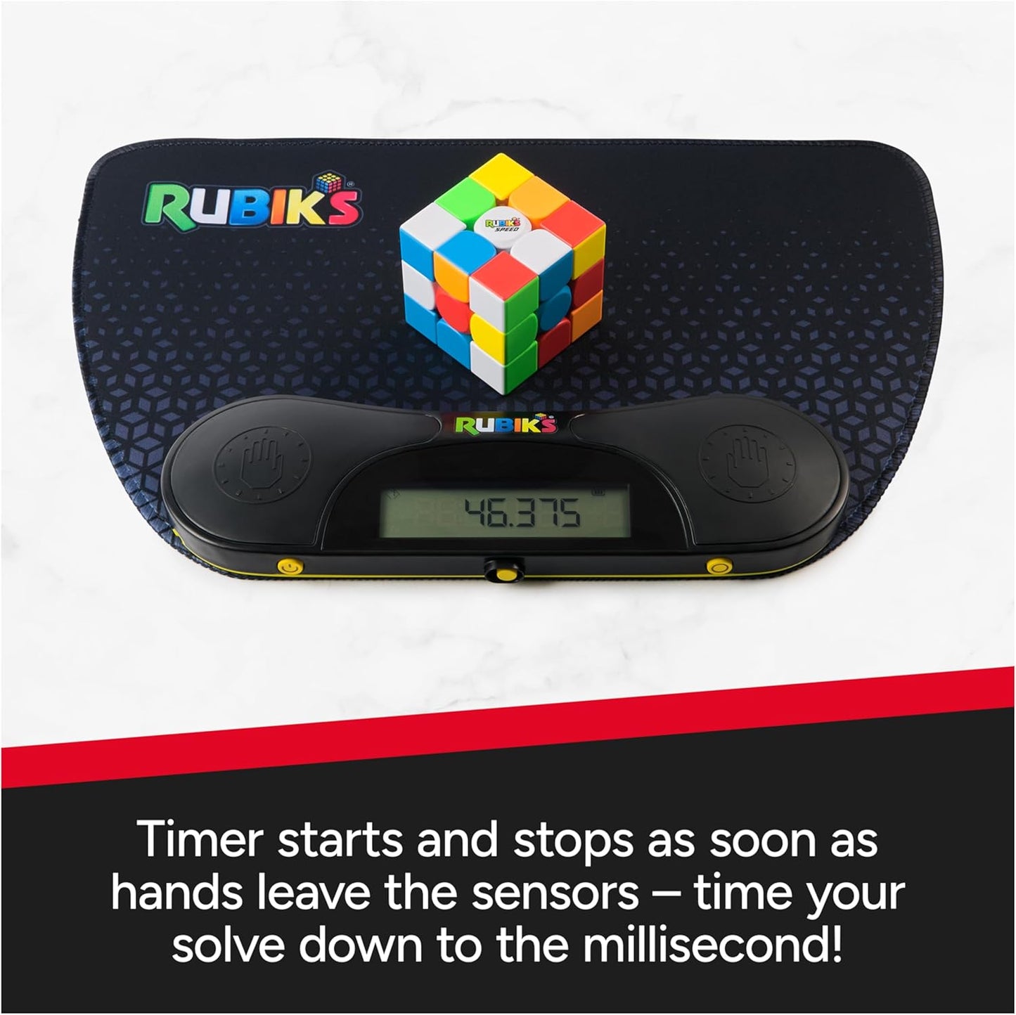 Rubik’s Cube, Timer Stand, Clear Display Device for WCA Speedcubers, Track Your Time to Solve Brain Teaser Puzzle for Adults, Problem-Solving Brain Teaser Fidget Toy for Kids, Ages 8 & Up