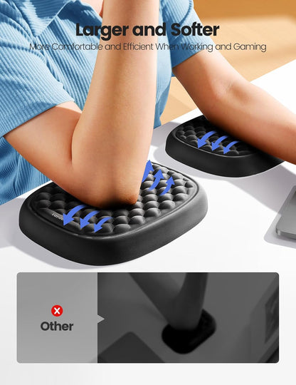 【Upgraded Larger and Thicker】Vaydeer Elbow Rest Pad 1pc, Desk Wrist Rest Memory Foam Armrest, Ergonomic Mouse Cushion Support, Wrist Pain Relief for Computer Laptop Working Typing Gaming Office Gadget