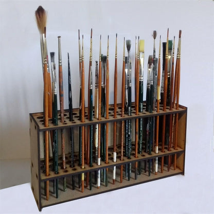 Brush Holder Paintbrush Holder 67 Holes Paint Brush Holders and Organizers Wall Mount Or Freestanding Desk Organizer Stand Holder For Pencils, Pens Stationary Supplies For Men Women