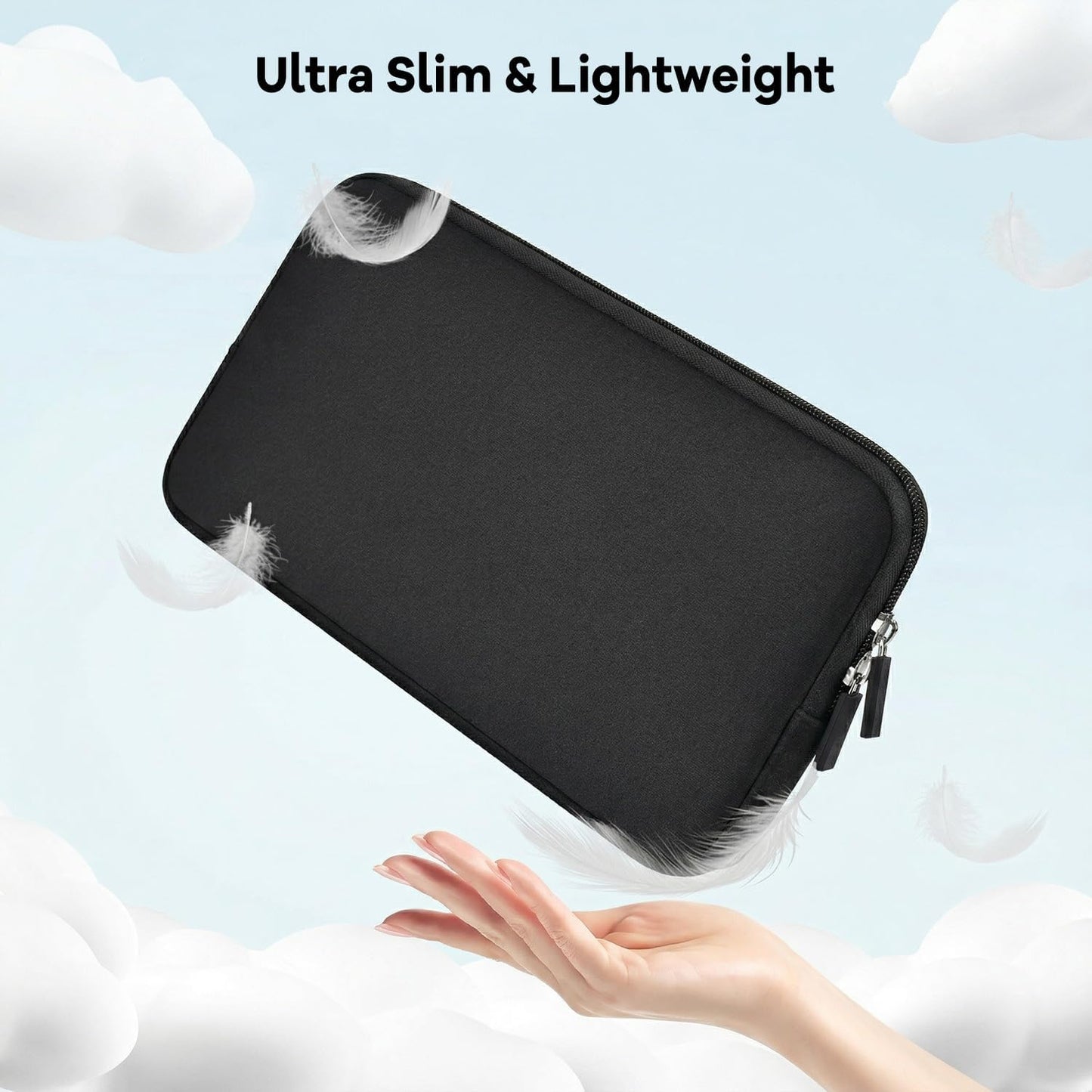 DAMMOMKO Logitech K380 Keyboard Sleeve Case Cover for Logitech Pebble Keys 2 K380s & K380 Bluetooth Keyboard, Neoprene Keyboard Travel Case Padded Shockproof Protective Bag, Black