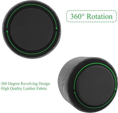 Round Leather Art Supply Organizer,Remote Control Holder,360 Degree Rotating,Multi-Functional Pencil Holder,4 Compartments Desktop Stationary Organizer(1-Fractal Flower) | Round - Colors B