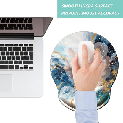 Mouse Pad with Wrist Support, Ergonomic Mouse Pad with Memory Foam Wrist Rest Cushion, Non-Slip Rubber Base Gaming Mice Pad for Home Office Computer Laptop, Flowers Grass