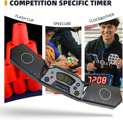 Professional Speed Cube Timer,Touch Control Timer with Display,Cube Race Stack Competition a Great Gift for Boys and Girls (Vermilion Bird)